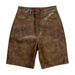 Bottega Desires Leather Shorts Brown
