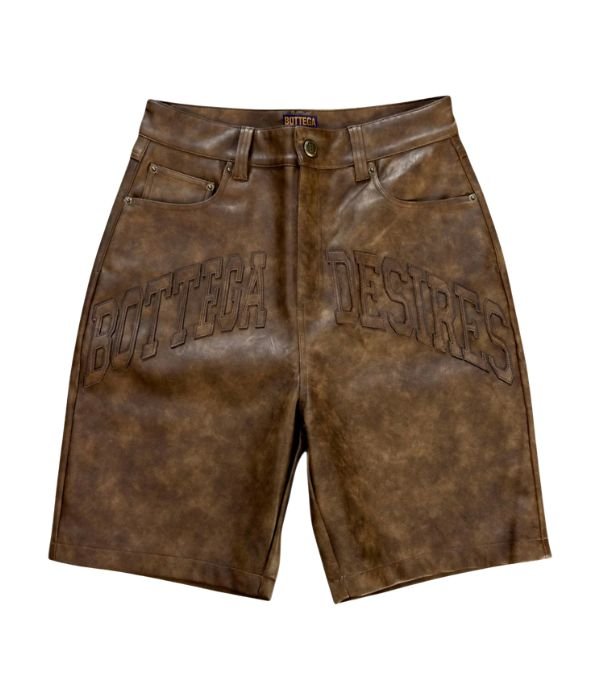 Bottega Desires Leather Shorts Brown Bottega Desires Leather Shorts Brown