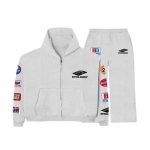 Bottega Desires Grey Patches Zip Tracksuit