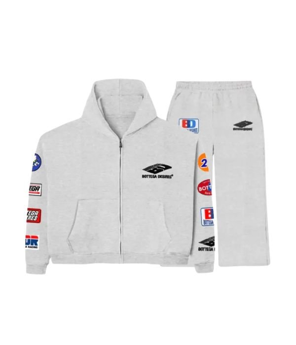 Bottega Desires Grey Patches Zip Tracksuit Bottega Desires Grey Patches Zip Tracksuit