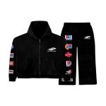 Bottega Desires Grey Patches Zip Tracksuit Black